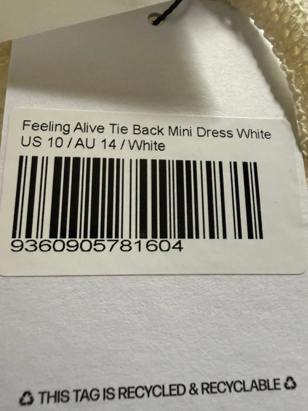 NWT! Graduation Dress-Princess Polly Feeling Alive White Tie Back Mini Sz 10 - Picture 5 of 5